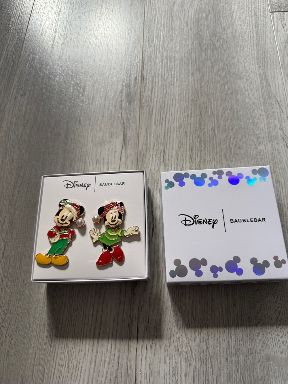 Disney Baublebar Christmas Mickey & Minnie Mouse earrings new in box